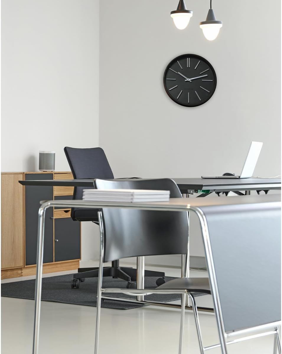 Orium 11045 Goma Wanduhr Kunststoff schwarz 35 x 4,8 x 35 cm