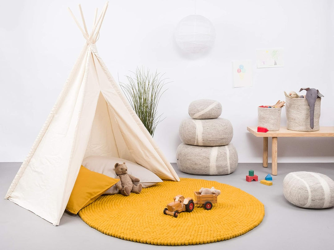 myfelt Klara Filzkugelteppich — Ø 70 cm, ideal für Schlaf-, Wohn-, Kinderzimmer, Flur & Bad 70cm Ø G