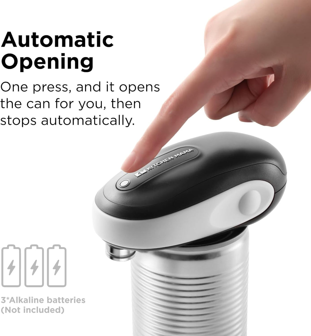 Kitchen Mama One-To-Go Elektrischer Dosenöffner – Dosenöffnen mit einem Tastendruck (Auto-Stopp), Do