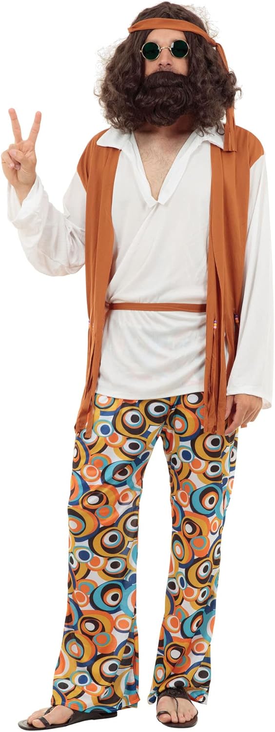 Bristol Novelty AC591 Hippie Kostüm für Männer, M