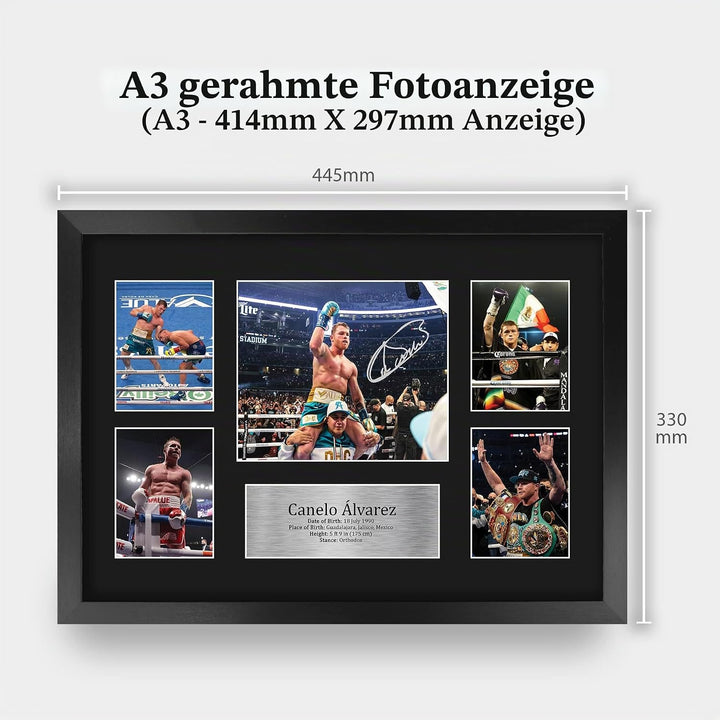 HWC Trading FR A3 Canelo Alvarez Boxing Geschenke Gedrucktes Signiertes Autogrammbild Für Boxer-Erin