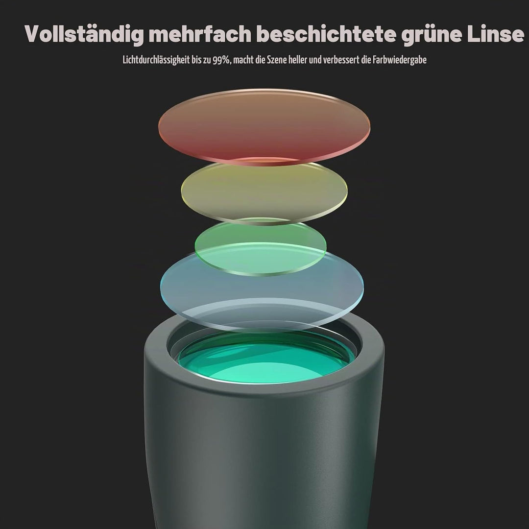 USCAMEL Fernglas Testsieger, 10x42 Wasserdicht Metallische Spiegelkörper Grüner Film Hohe Binoculars