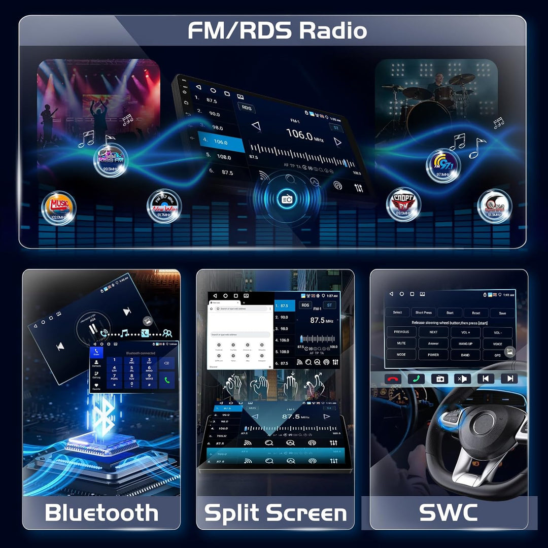 Android Autoradio für Mazda 6 GH 2007-2012 mit Kabellosem CarPlay & Android Auto, 9 Zoll Bildschirm