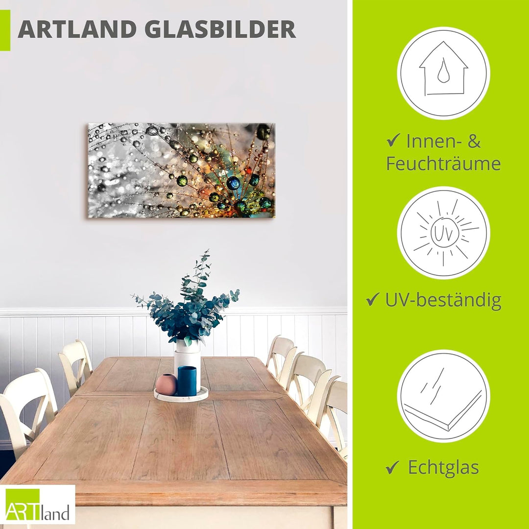 Glasbilder Wandbild Glas Bild einteilig 100x50 cm Querformat Natur Botanik Blumen Pusteblume Frühlin