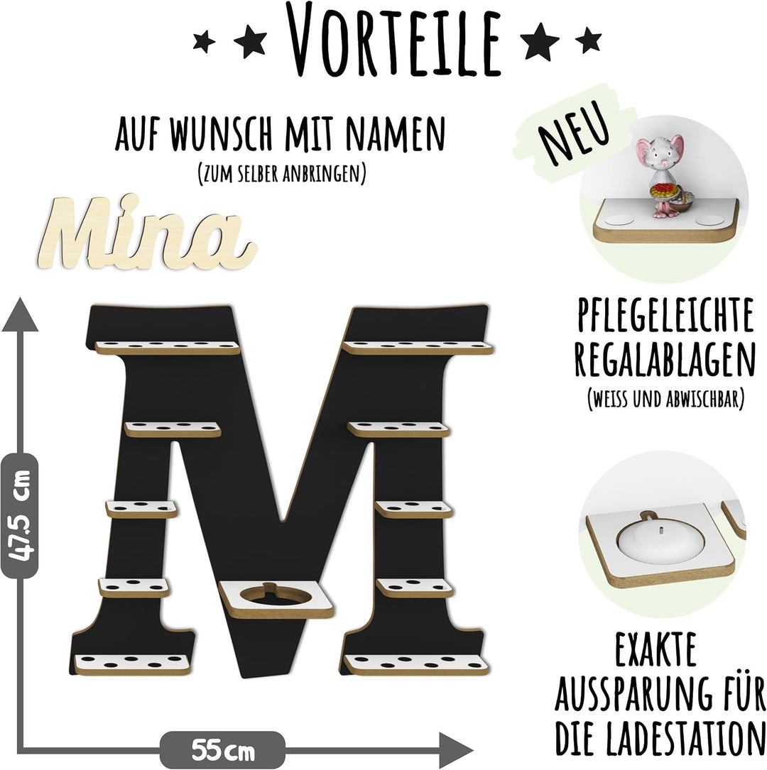 Tonie Regal für Toniebox, Toniebox Regal personalisiert mit Name und Holzsymbolen, Tonie Aufbewahrun
