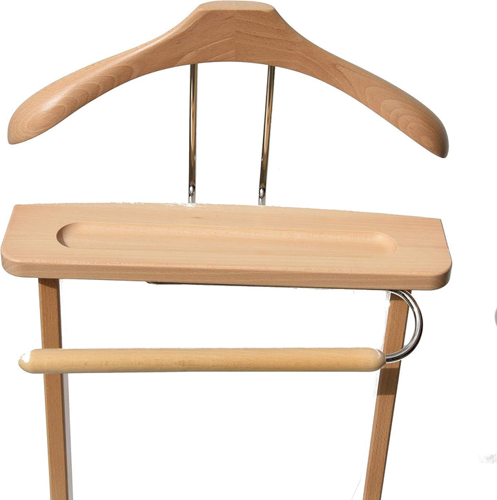 Herrendiener, Kleiderständer Buchenholz natur lackiert (stummer Diener)