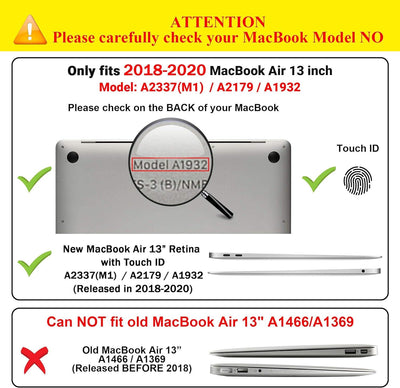 TECOOL Hülle Kompatibel mit MacBook Air 13 Zoll 2022 2021 2020 2019 2018 Modell A2337 M1/A2179/A1932