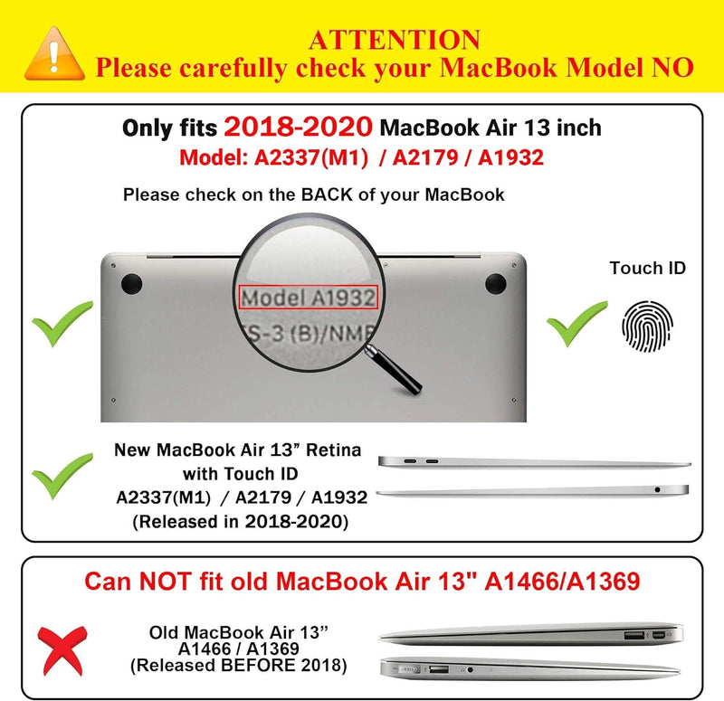 TECOOL Hülle Kompatibel mit MacBook Air 13 Zoll 2022 2021 2020 2019 2018 Modell A2337 M1/A2179/A1932