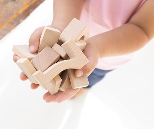 SumBlox Mini (Basic Set) - 80 Mini Holz Bausteine aus massiver Buche - Premium Zahlenbausteine Monte