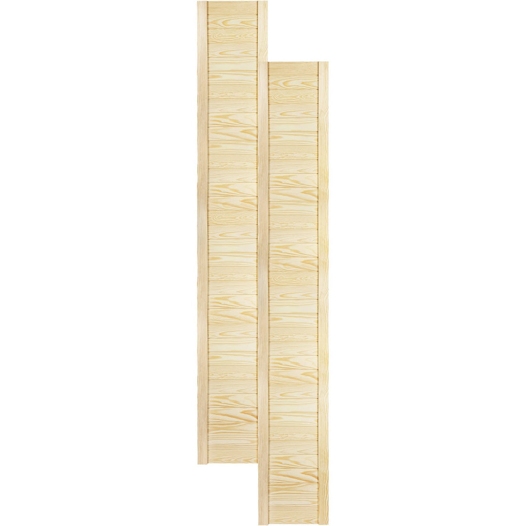 DecoMeister Lamellentür Holztür Natur mit geschlossenen Profilbretter 294x1995 mm für Schränke, Rega