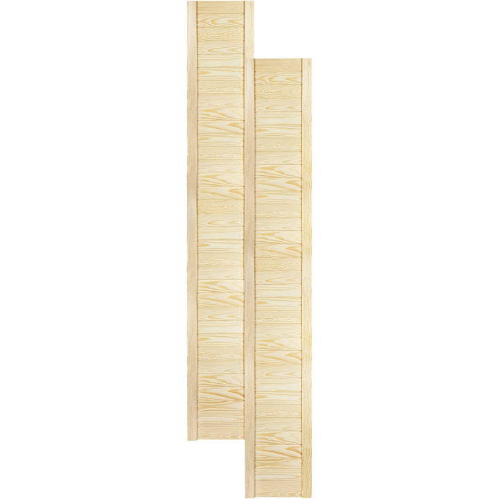 DecoMeister Lamellentür Holztür Natur mit geschlossenen Profilbretter 294x1995 mm für Schränke, Rega