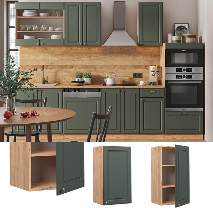 Vicco Hängeschrank Fame-Line, Grün-Gold Landhaus/Goldkraft Eiche, 40 cm Grün-gold Landhaus Hängeschr