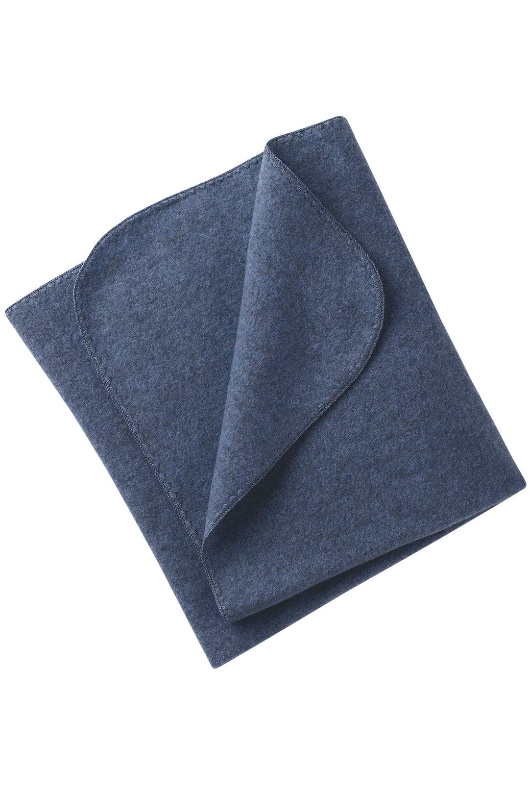 Engel Natur, Baby Fleece Decke mit Muschelkante, 100% Wolle (kbT) (80x100 cm, Blau melange) 80x100 c