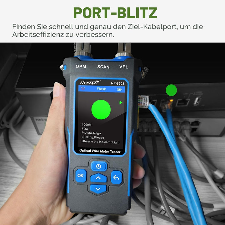 NOYAFA PoE Multifunktions-Netzwerkkabel-Tester für CAT5 CAT6 Tracker, optisches Leistungsmesser, Kab