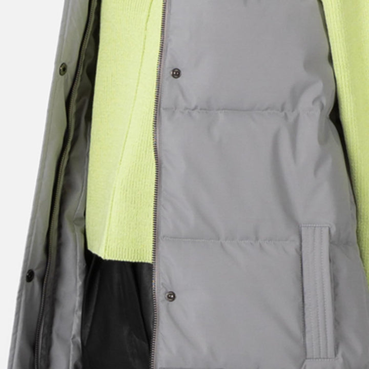 Women's Gilet Ladies Hooded Body Warmer Sleeveless Jacket Quilted Winter Coat Padded Longline Side P