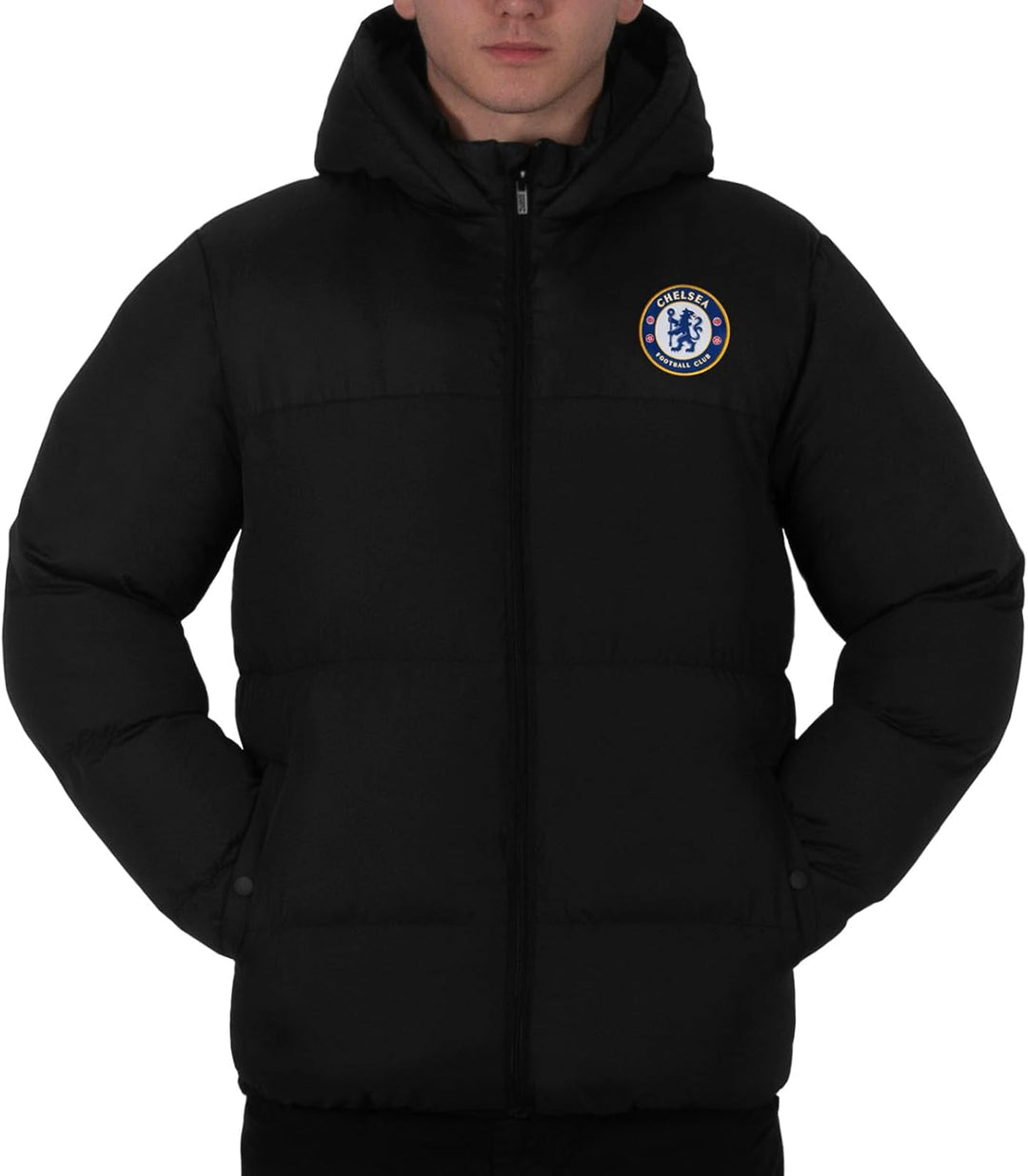 Chelsea FC - Herren Winter-Steppjacke mit Kapuze - Offizielles Merchandise - Geschenk für Fussballfa