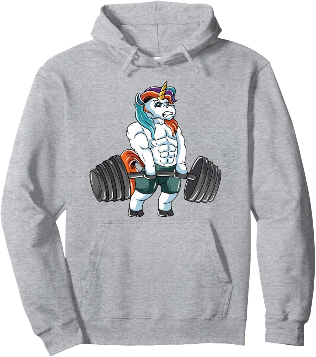 Bodybuilding Kreuzheben Workout Fitness Gym Einhorn Pullover Hoodie