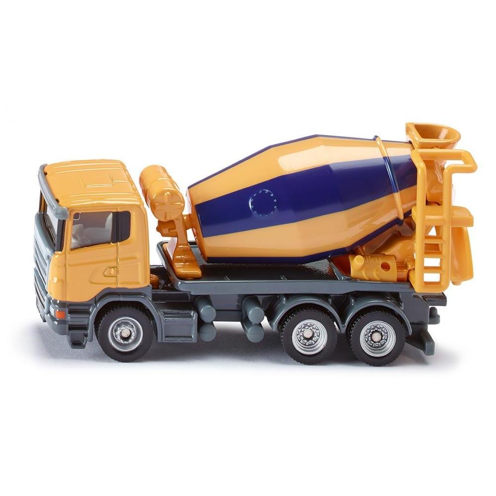 siku 1896, Fahrmischer, Baustellenfahrzeug, 1:87, Metall/Kunststoff, Drehbare Trommel, Orange/Blau F