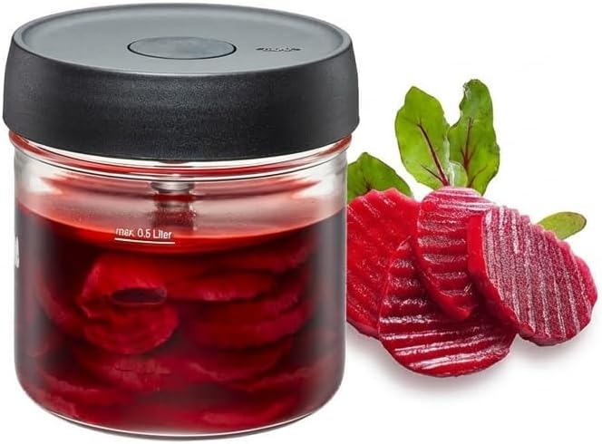 GEFU Fermentierglas NATIVO 0,5 Liter, inkl. Beschwerungsgewicht, Fermentationsglas mit Gewicht und D