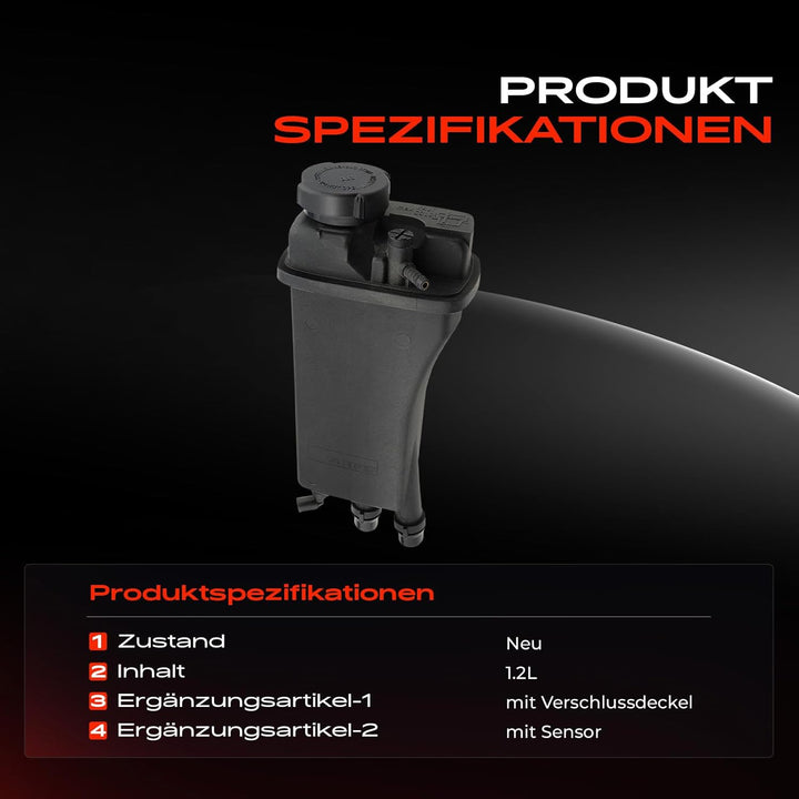 Frankberg Ausgleichsbehälter Kühlmittelbehälter Mit Deckel und Sensor Kompatibel mit 5er E39 520 525