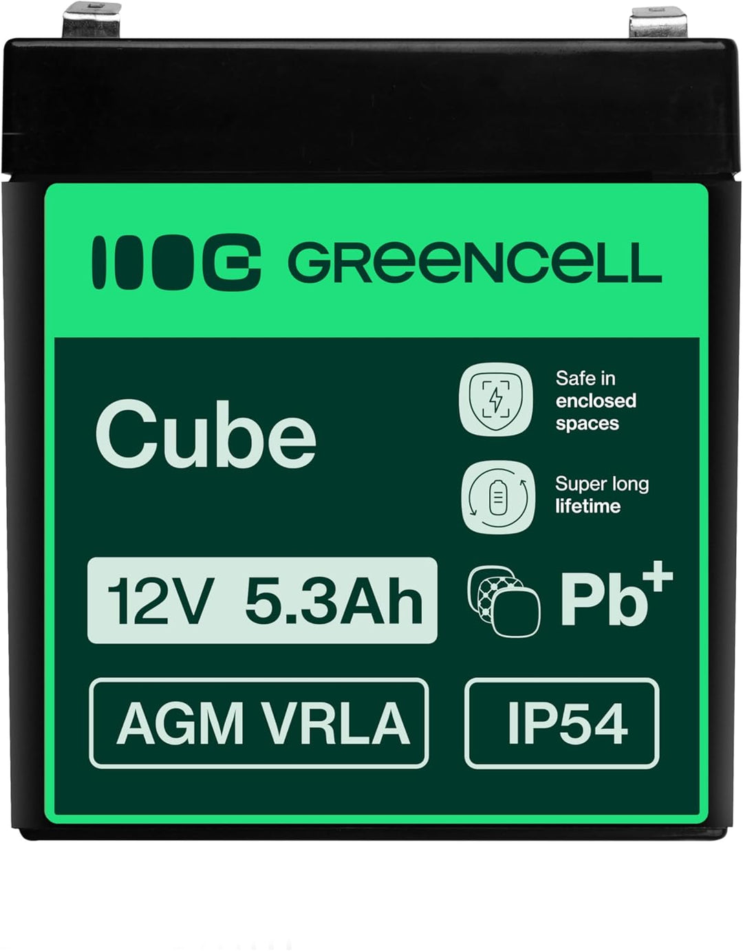 Green Cell® AGM 12V 5,3Ah Akku Vlies Batterie VRLA Blei Batterie Bleiakku Ersatzakku Akkubatterie Ve