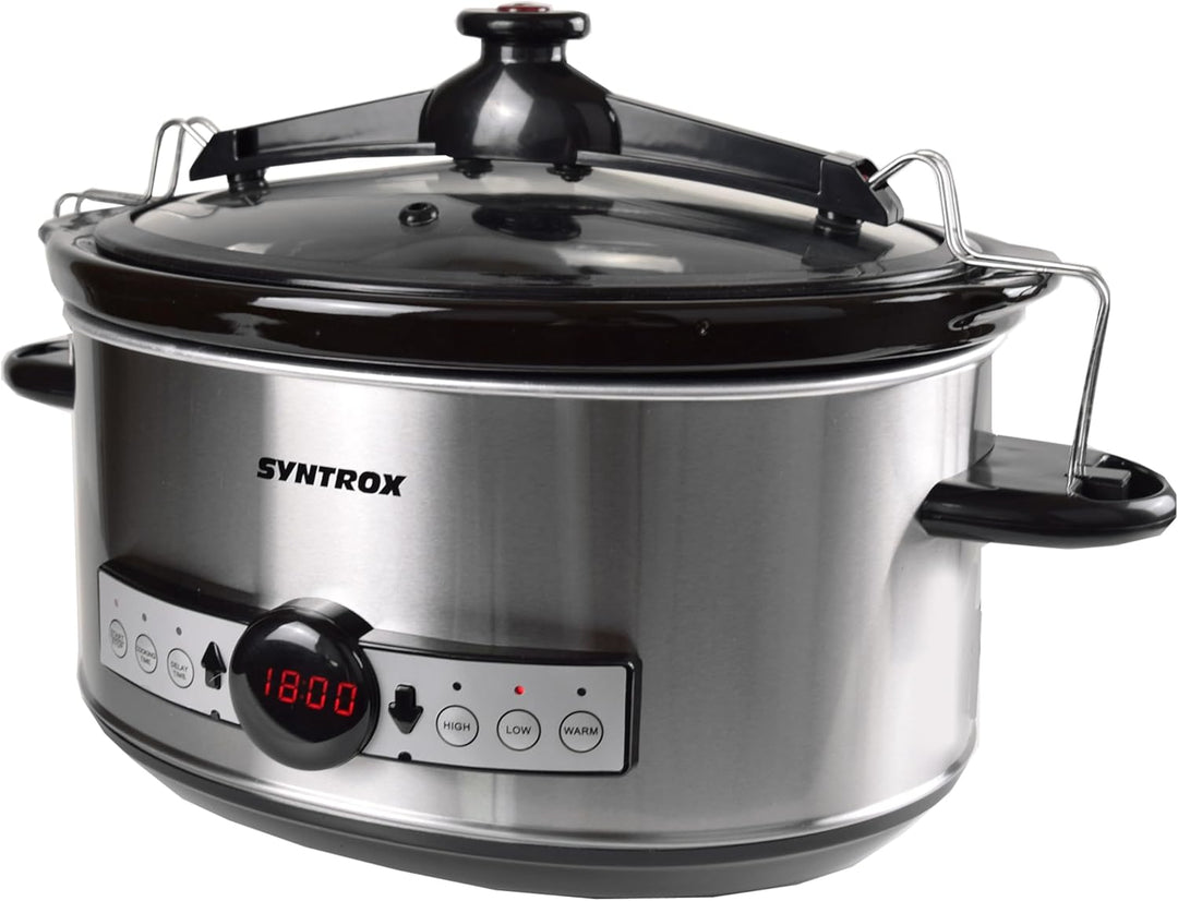 Syntrox 6,5 l Slow Cooker | Schmortopf | Schongarer | Multikocher Stosax, Keramikinnentopf, Warmhalt