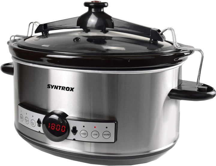 Syntrox 6,5 l Slow Cooker | Schmortopf | Schongarer | Multikocher Stosax, Keramikinnentopf, Warmhalt