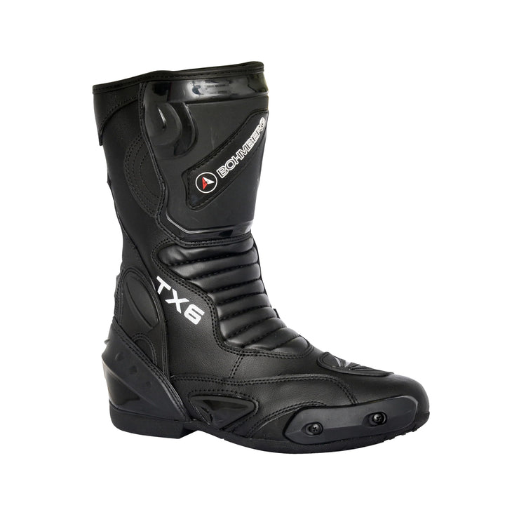Bohmberg TX6 Herren Motorradstiefel, ergonomisch, Motorradschuhe aus stabilem Leder mit aufgesetzten