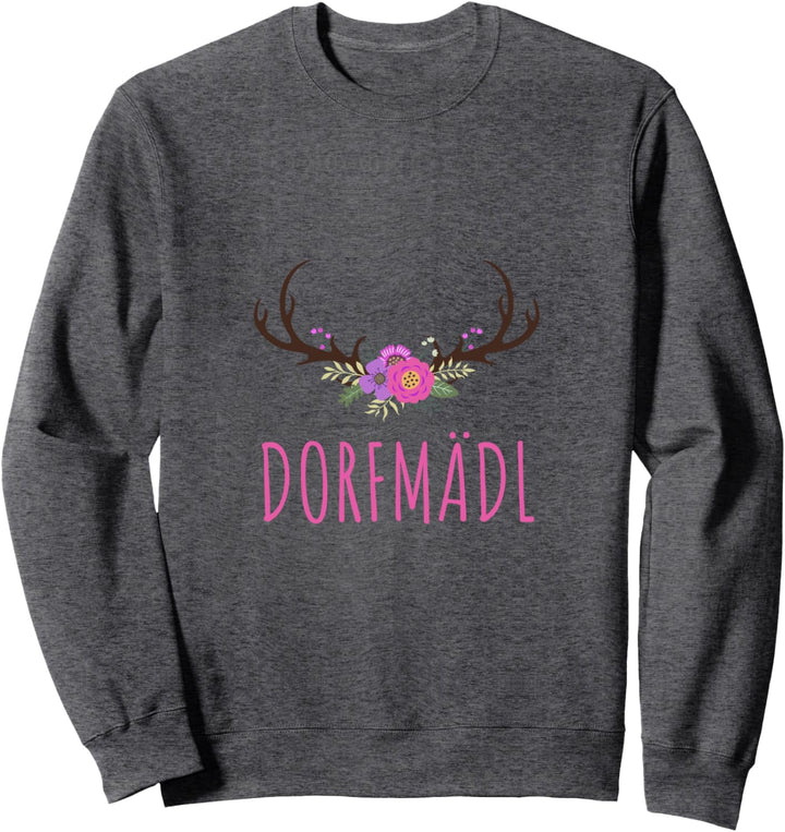 Dorfkind Hirschgeweih Blumenkranz Dorfmädl Sweatshirt