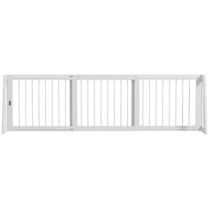 PawHut Absperrgitter Hund, Ausziehbar Freistehendes Schutzgitter mit 3 Paneelen, 56 x 71-190 cm Holz