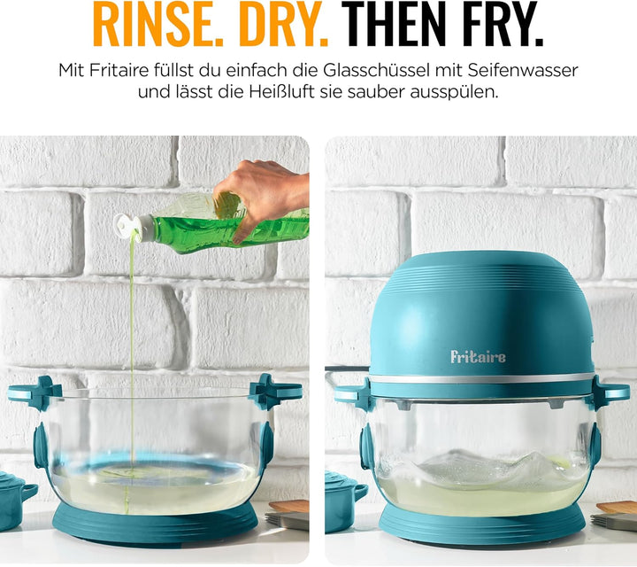 Fritaire Ungiftiger Glas-Airfryer™, 5L – 360° Sicht, Selbstreinigung, 400°F Heissluft-Vortex für gle