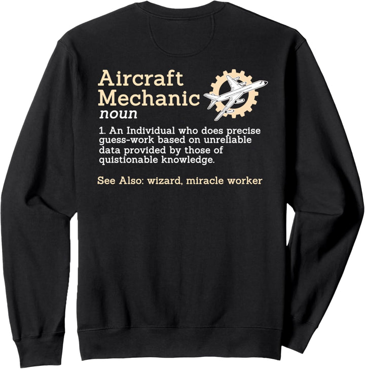 Airplane Mechanic Gift Design On Back Of Clothing Sweatshirt