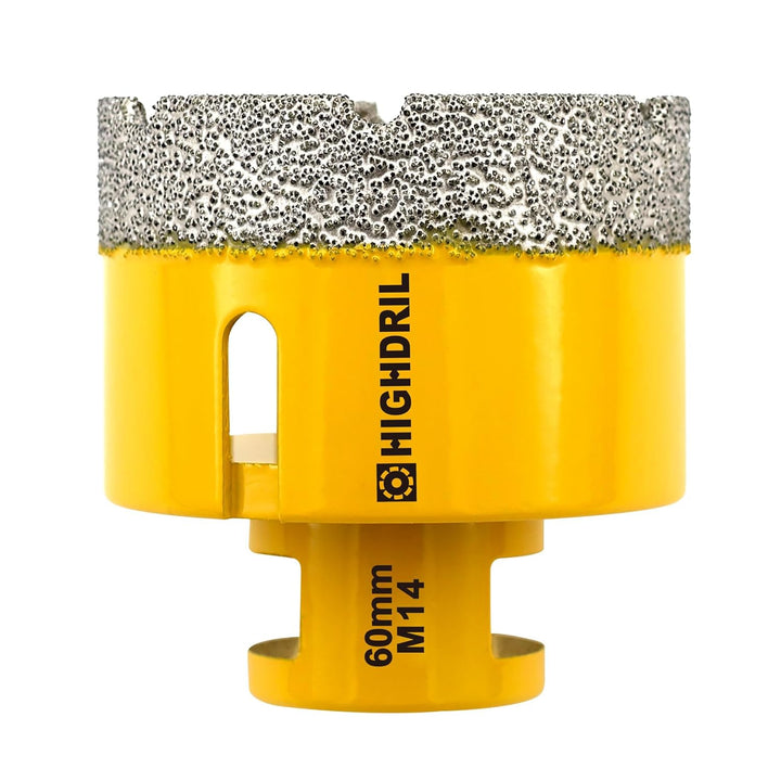 HIGHDRIL Diamant Bohrkrone - 60mm Lochsäge Fliesen M14 Gewinde für Porzellan Fliese Keramik Granit M