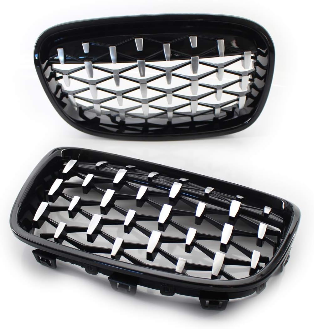 GSRECY Für F20 F21 1 Series 2011-2014 Nieren-Stossstange vor dem Facelift schwarz glänzend Grill gri