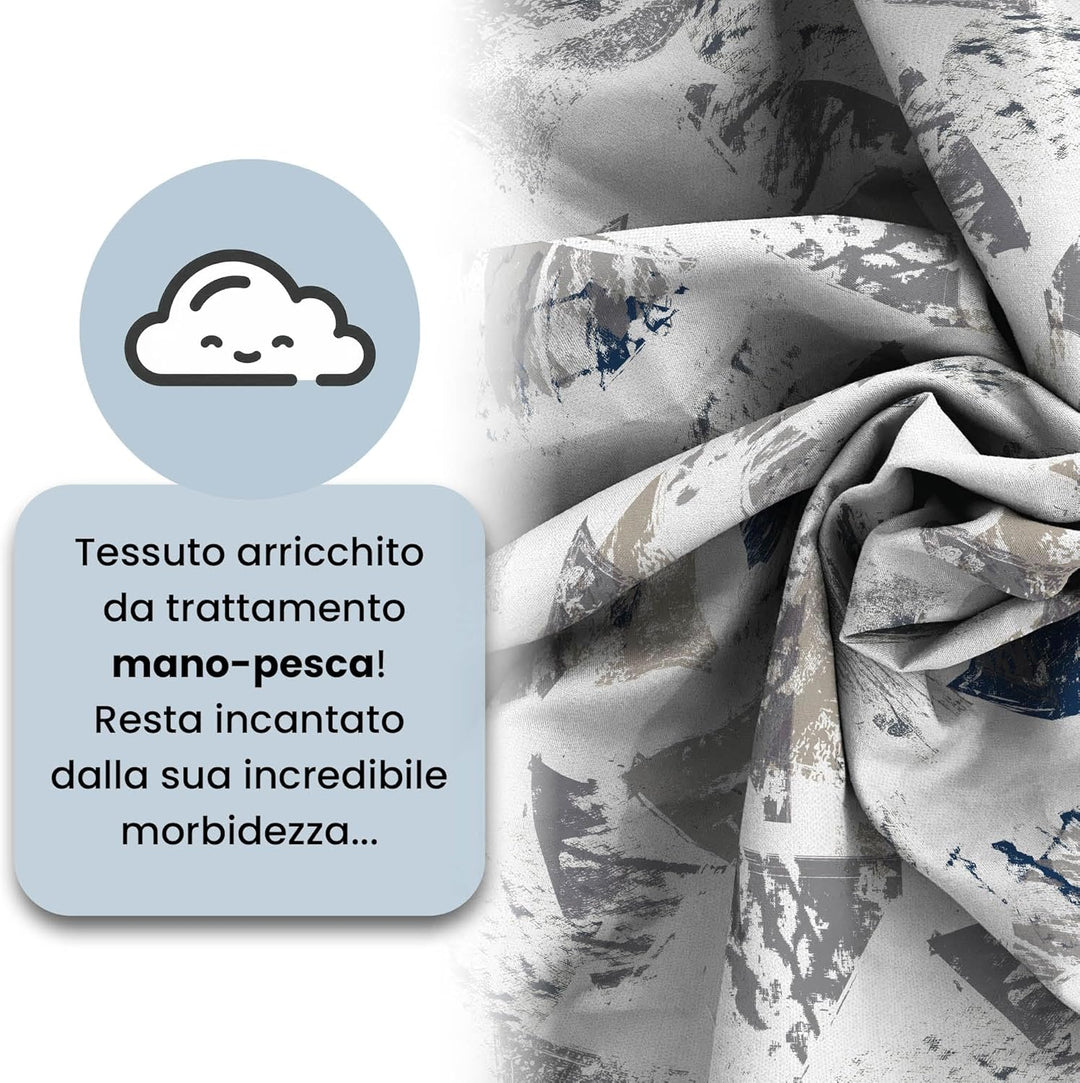 Italian Bed Linen MB Home Italy Fashion Bettbezug Set, Doppelbett, Urban Blu, Urban Blu