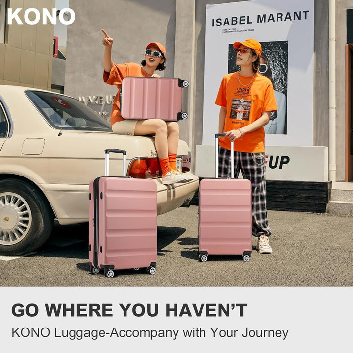 KONO Koffer Trolley Mittelgrosser Erweiterbares Hartschalenkoffer Leicht Reisekoffer mit TSA-Schloss