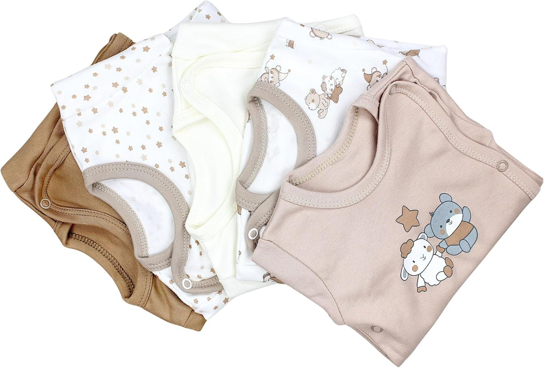 TupTam Baby Body Langarm – Wickelbody Langarm im 5er Pack aus Baumwolle für Mädchen und Jungen 62 Bä