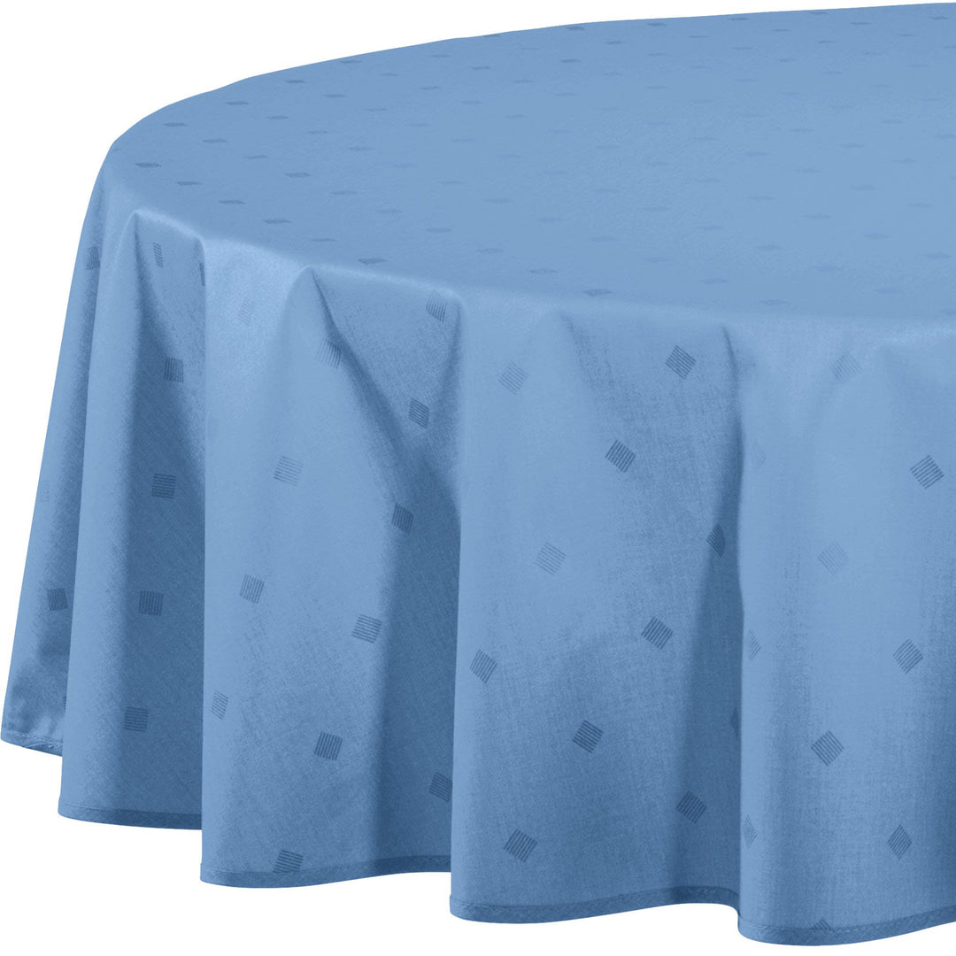Erwin Müller abwaschbare Tischdecke, Tischwäsche Neuss im Rautendesign, blau Grösse rund 160 cm Ø -