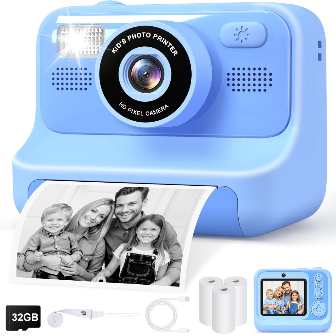 Gontence Kinderkamera, Digitalkamera Kinder, 2" Bildschirm Kinder Kamera SD Karte 32GB | 1080P HD Vi