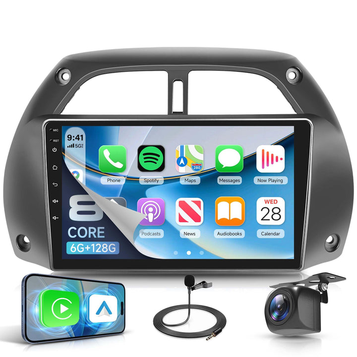 Rimoody 8 Core 6G+128G 9" Autoradio Android für Toyota RAV4 2001-2006 mit Carplay Wireless Android A
