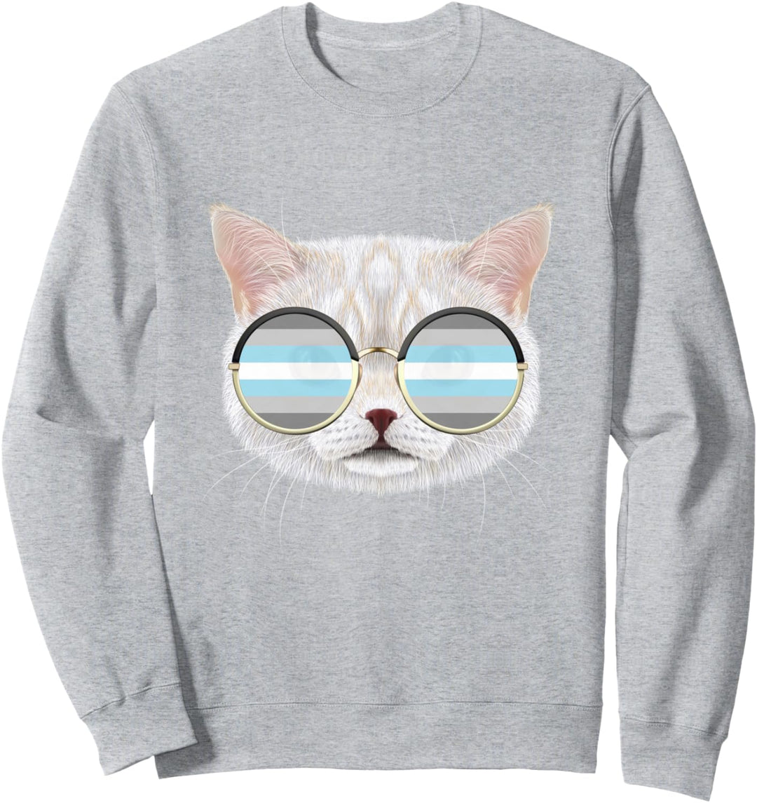 Demiboy Pride Cat LGBT Sonnenbrille Demiboy Sweatshirt