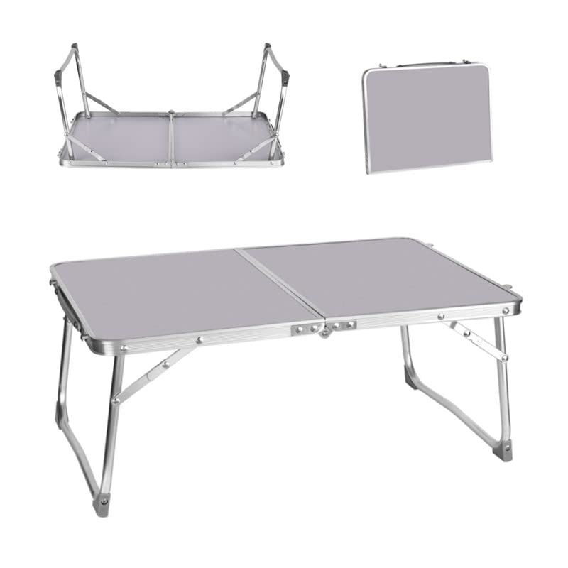 Qimu Niedriger faltbarer Campingtisch, leichter Aluminium-Picknicktisch, Laptop-Betttisch, tragbarer