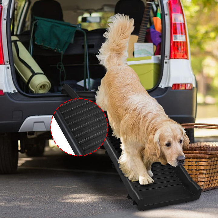 XMTECH Hunderampe Auto klappbar aus Kunststoff – rutschfeste Hunde Rampe 156×40 cm, Rampe Hund für A