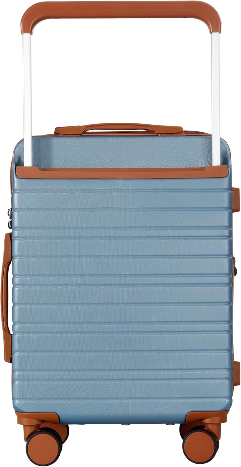 SESCO Reisekoffer Premium-Kofferset 3tlg. Koffer Trolleys Handgepäck Set, breiter Griff, TSA (blau/b
