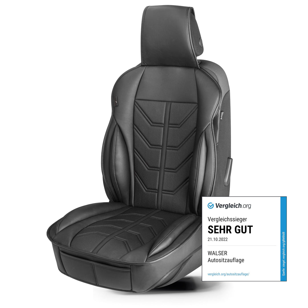 Walser Premium Sitzauflage Auto Kimi, Sitzschoner Auto schwarz, Vergleichssieger* Auto Sitzauflagen,