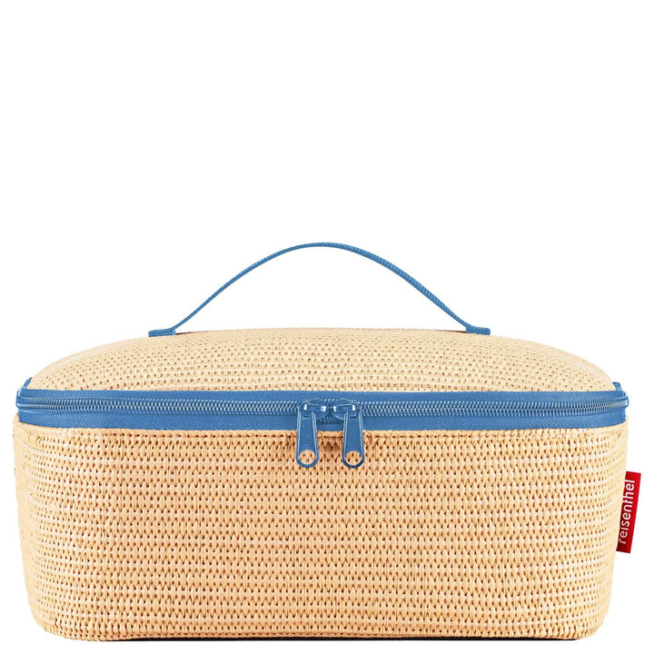 reisenthel coolerbag M Pocket Raffia Blue – Kühltasche mit Obermaterial aus recycelten PET-Flaschen