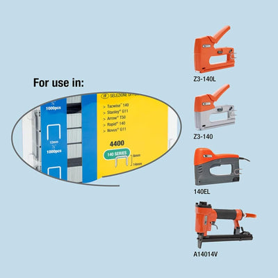 Tacwise 1287 A14014V Druckluft-Polstertacker Set mit Typ 140/6-14mm Heftklammer-Multipack (4400 Stüc