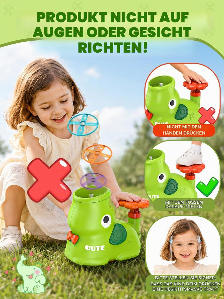 Kssvzz Outdoor Gartenspielzeug für Kinder - Propeller Spielzeug Launcher grün, grün