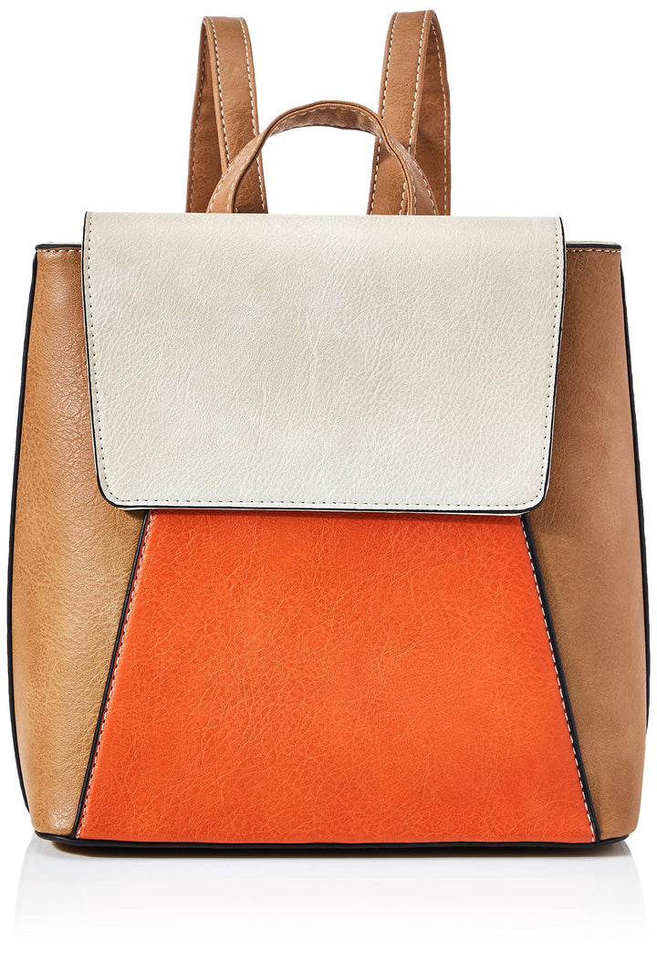 N.V. Bags Damen Beth orange/beige Rucksack, One Size