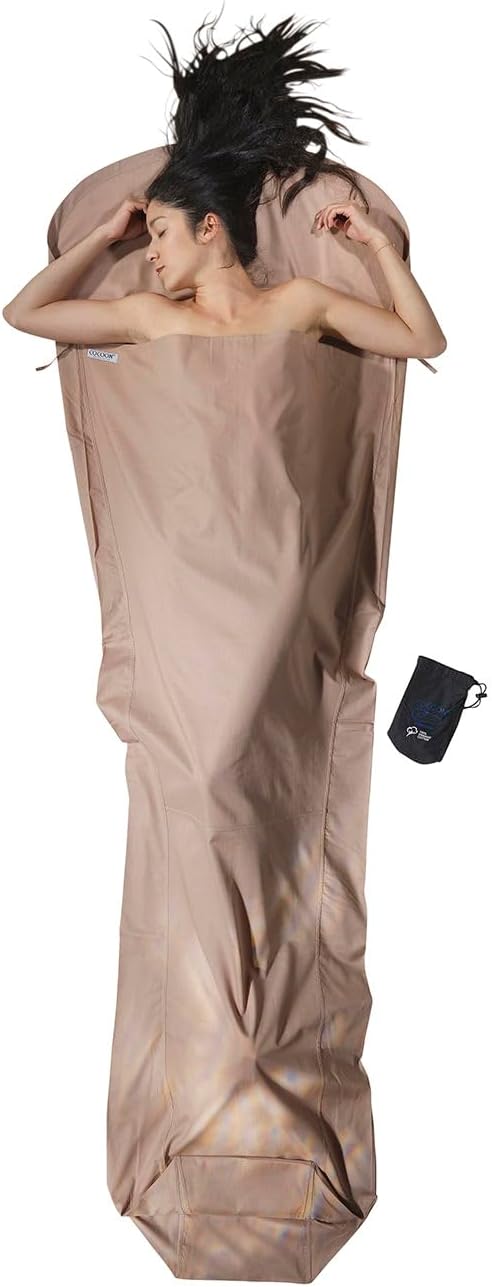 Cocoon Bio Baumwollschlafsack Mummy Liner - Organic Cotton earth brown Rechteck, earth brown Rechtec